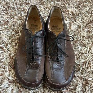 Finn Comfort Brown Leather Lace Up Shoes Size 42